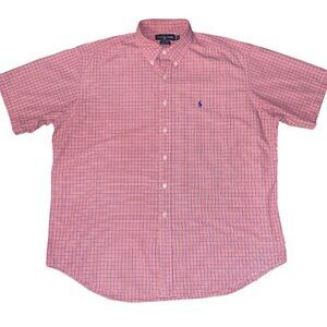 Ralph Lauren Classic Checked Short Sleeve Shirt Size XL Preppy Patriotic. USA